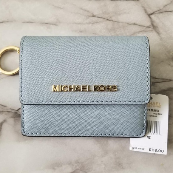 Michael Kors Handbags - NWT Michael Kors Light Blue Card Holder Wallet